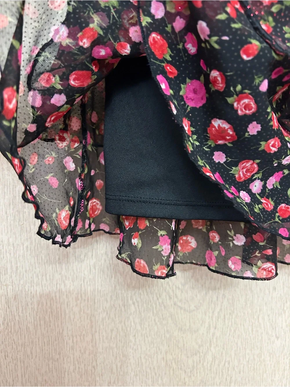 Vintage Byer California Mini Rose Print Skirt - Size 6X